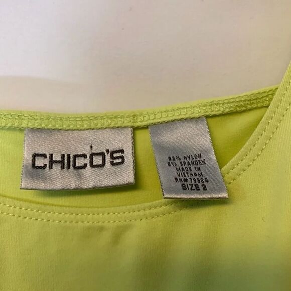 Chico’s Lime Green Sleeveless Top #171 - Picture 3 of 3